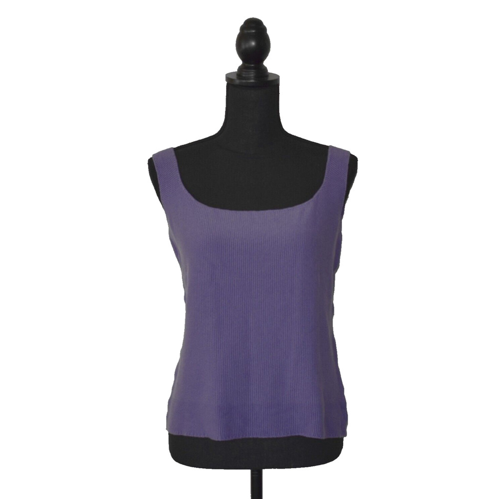 A5 NEW EILEEN FISHER Deep Lilac Cotton Knit Tank Top Size S